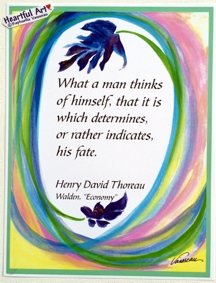 What a man thinks Henry David Thoreau poster (8x11) - Heartful Art by Raphaella Vaisseau