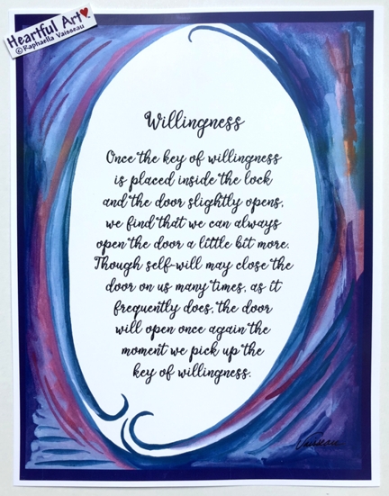 Willingness AA poster (8x11) - Heartful Art by Raphaella Vaisseau