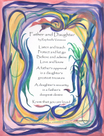 Father and Daughter original poem poster (8x11) - Heartful Art by Raphaella Vaisseau