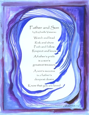 Father and Son original prose poster (8x11) - Heartful Art by Raphaella Vaisseau