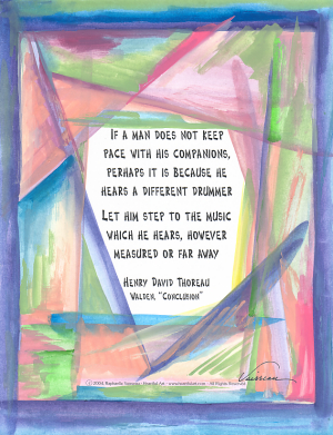 If a man does not keep pace Henry David Thoreau poster (8x11) - Heartful Art by Raphaella Vaisseau