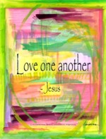 Love one another Jesus poster (8x11) - Heartful Art by Raphaella Vaisseau