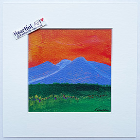 Blue Mountain Sunset print - Heartful Art by Raphaella Vaisseau