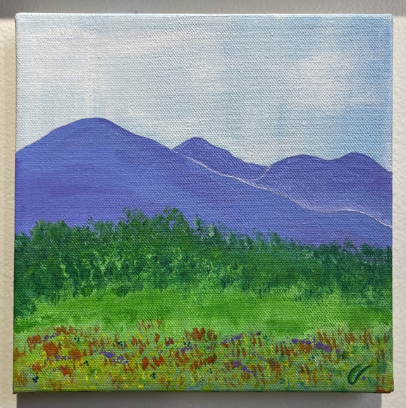 Blue Ridge Mountain Valley (8 x 8) - Heartful Art by Raphaella Vaisseau