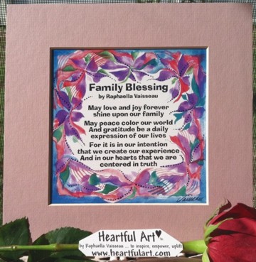 Family Blessing original poem quote (8x8) - Heartful Art by Raphaella Vaisseau