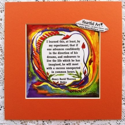 I learned this Henry David Thoreau quote (8x8) - Heartful Art by Raphaella Vaisseau