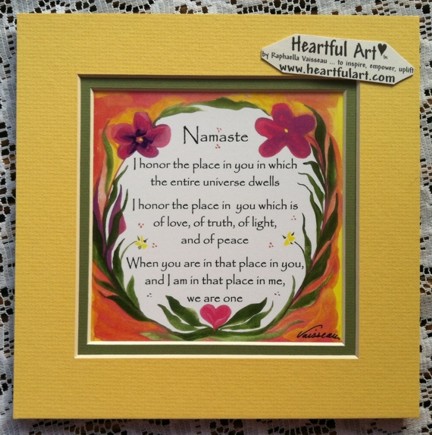 Namaste quote (8x8) - Heartful Art by Raphaella Vaisseau