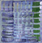 Grid in Blue w Olive print - Heartful Art by Raphaella Vaisseau