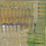 Grid in Gold w Olive print - Heartful Art by Raphaella Vaisseau