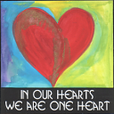 In our hearts we are one heart magnet - Heartful Art by Raphaella Vaisseau