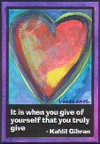 It is when you give of yourselfKahlil Gibran magnet - Heartful Art by Raphaella Vaisseau