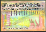 What lies behind us Ralph Waldo Emerson magnet - Heartful Art by Raphaella Vaisseau