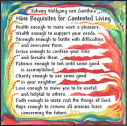 Nine Requisites for Contented Living Goethe magnet - Heartful Art by Raphaella Vaisseau