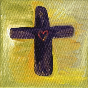 Cross with Heart (print) - Heartful Art by Raphaella Vaisseau