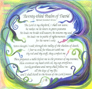 Twenty-Third Psalm of David quote (8x8) - Heartful Art by Raphaella Vaisseau