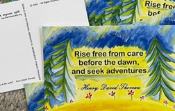 Rise free before the dawn Thoreau postcards - Heartful Art by Raphaella Vaisseau