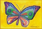 Butterfly on Golden Sky