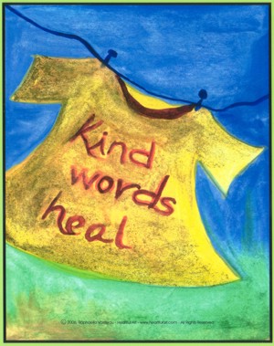 Kind words heal poster (11x14) - Heartful Art by Raphaella Vaisseau