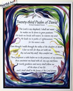 Twenty-third Psalm of David poster (11x14) - Heartful Art by Raphaella Vaisseau