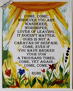 Come come Rumi poster (11x14) - Heartful Art by Raphaella Vaisseau