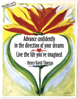 Advance confidently Live the life Henry David Thoreau poster (11x14) - Heartful Art by Raphaella Vai
