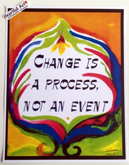 Change is a process 11x14 AA recovery poster - Heartful Art by Raphaella Vaisseau