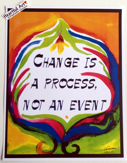 Change is a process 11x14 AA recovery poster - Heartful Art by Raphaella Vaisseau