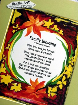 Family Blessing original poem by Raphaella Vaisseau (11x14) - Heartful Art