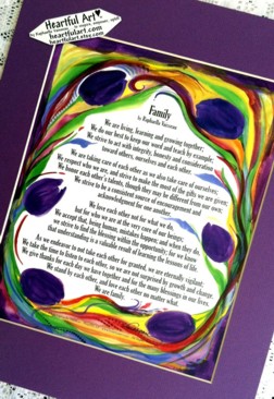 Family original poem by Raphaella Vaisseau (11x14) - Heartful Art