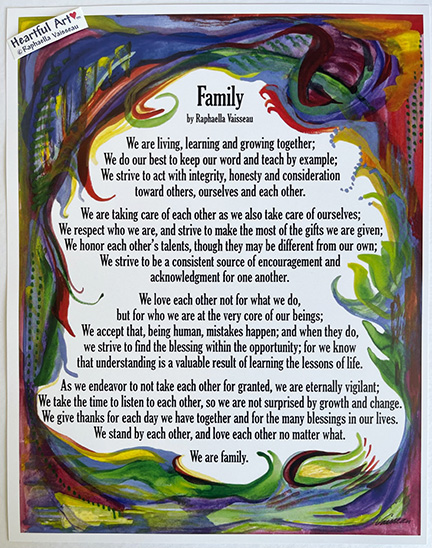 Family poster (11x14) - Heartful Art by Raphaella Vaisseau