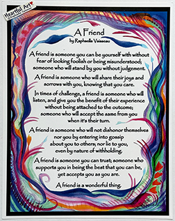 A friend original poetry poster (11x14) - Heartful Art by Raphaella Vaisseau