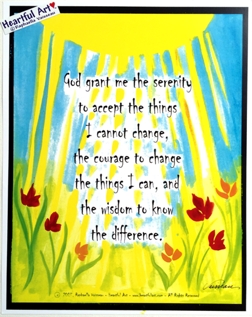 God grant me ... Serenity Prayer AA poster (11x14) - Heartful Art by Raphaella Vaisseau