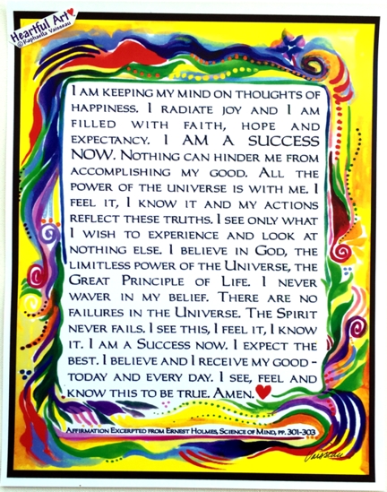 I am keeping my mind on thoughts Ernest Holmes poster (11x14) - Heartful Art by Raphaella Vaisseau