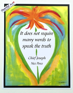 It does not require many words Chief Joseph Nez Perce poster (11x14) - Heartful Art by Raphaella Vai