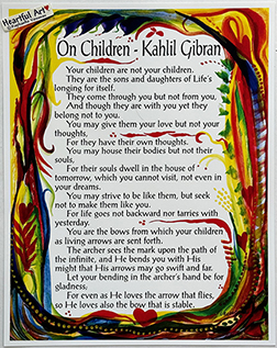On Children Kahlil Gibran poster (11x14) - Heartful Art by Raphaella Vaisseau