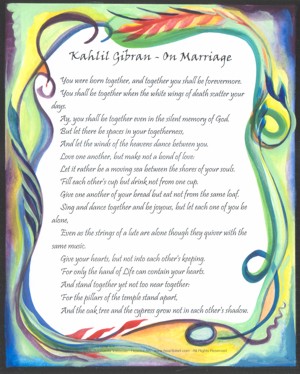 On Marriage Kahlil Gibran poster (11x14) - Heartful Art by Raphaella Vaisseau