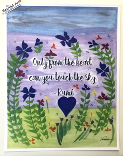 Only from the heart Rumi poster (11x14) - Heartful Art by Raphaella Vaisseau