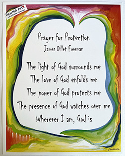 Prayer for Protection 11x14 James Dillet Freeman poster - Heartful Art by Raphaella Vaisseau