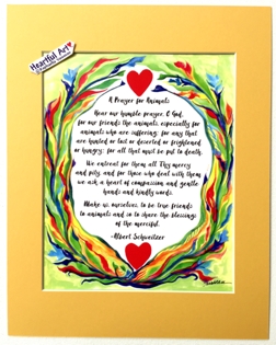 Prayer for Animals Albert Schweitzer quote (11x14) - Heartful Art by Raphaella Vaisseau