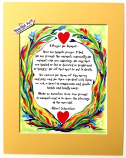 Prayer for Animals Albert Schweitzer quote (11x14) - Heartful Art by Raphaella Vaisseau