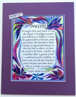 Success Ralph Waldo Emerson quote (11x14) - Heartful Art by Raphaella Vaisseau