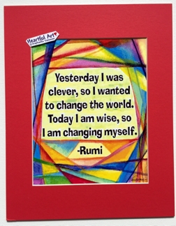 Yesterday I was clever Rumi quote (11x14) - Heartful Art by Raphaella Vaisseau