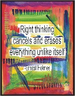 Right thinking Ernest Holmes poster (11x14) - Heartful Art by Raphaella Vaisseau