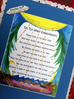 Ten Indian Commandments quote (11x14) - Heartful Art by Raphaella Vaisseau