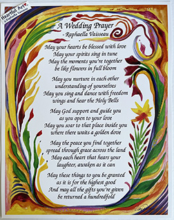 Wedding Prayer original poem poster (11x14) - Heartful Art by Raphaella Vaisseau