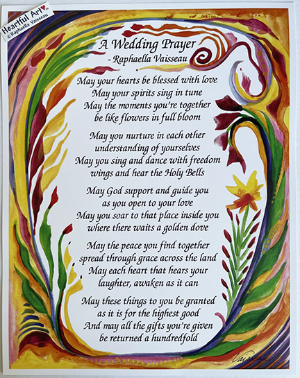 Wedding Prayer original poem poster (11x14) - Heartful Art by Raphaella Vaisseau