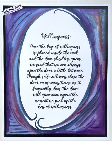 Willingness AA poster (11x14) - Heartful Art by Raphaella Vaisseau