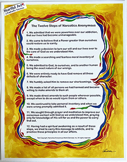 12 Steps NA poster - Heartful Art by Raphaella Vaisseau