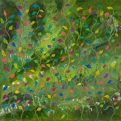 Leaves Of Grass (18x18) - Heartful Art by Raphaella Vaisseau