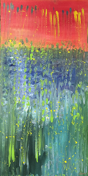 Rainbow Rain (18x36) - Heartful Art by Raphaella Vaisseau
